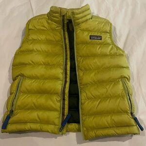 Patagonia Boys XS Down Sweater Jacket Lime Green Yellow 5-6